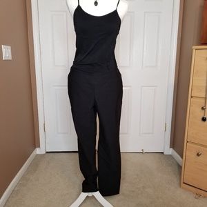 Black stretch smooth front pants